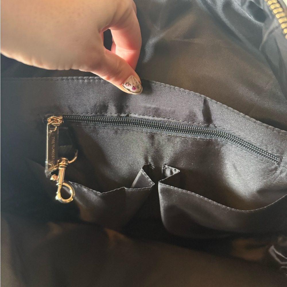 The Honest Company Black Faux Leather Backpack with Gold Hardware - Picture 5 of 11